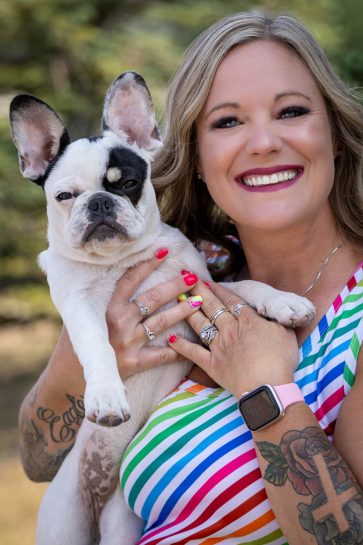 Jennifer Young Bookkeeping- Jennifer Young Jennifer Young and her Frenchie Calypso.